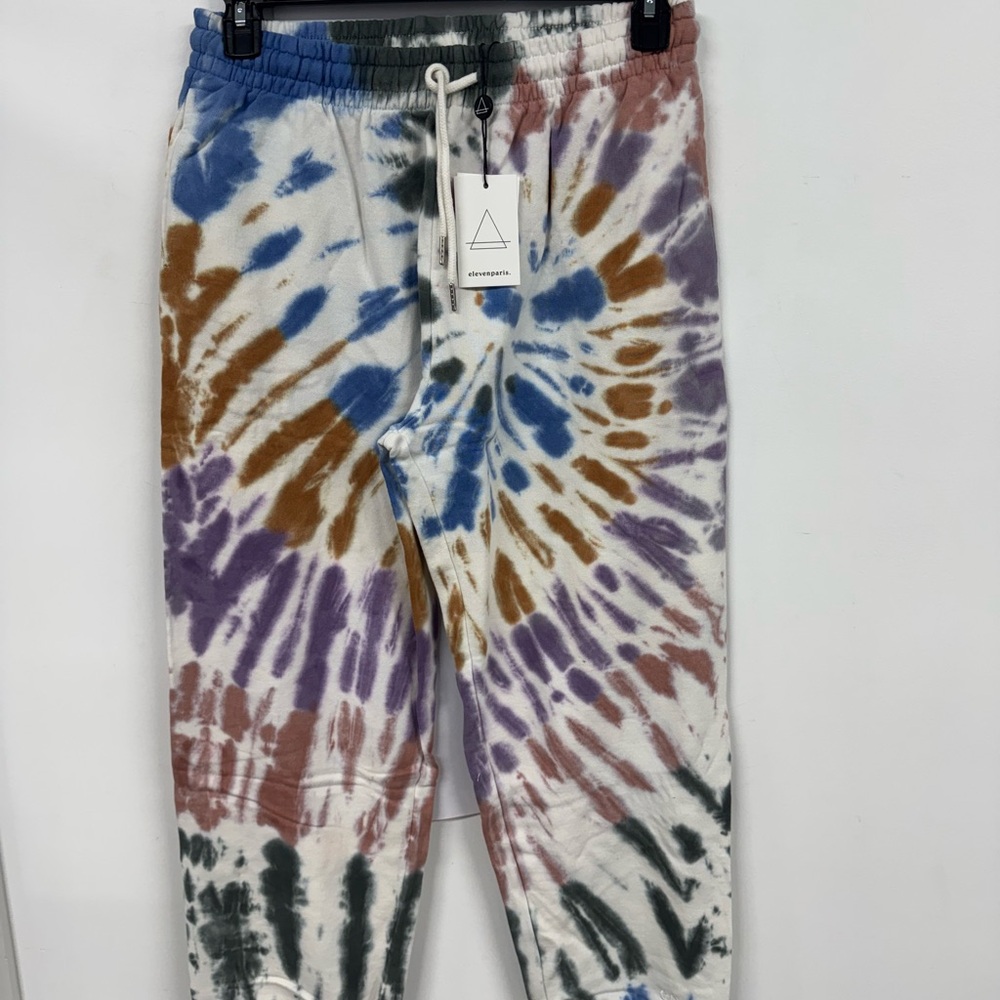 Eleven Paris Peach Green Tie-Dye Pants